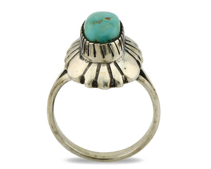 Navajo Ring .925 Silver Arizona Turquoise Signed M Montoya C.80's