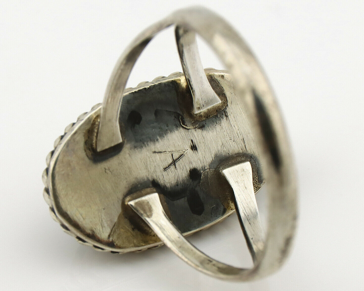 Navajo Ring .925 Silver Royston Turquoise Native American Artist C.1980's