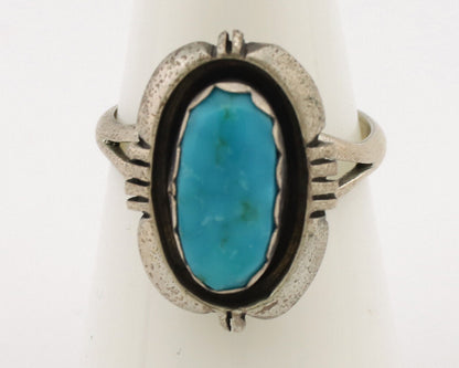 Navajo Ring .925 Silver Turquoise Native American Artist C.1980's