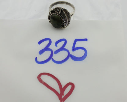 Navajo Ring .925 Silver Damale Turquoise Handmade Native American Artist C.1980s