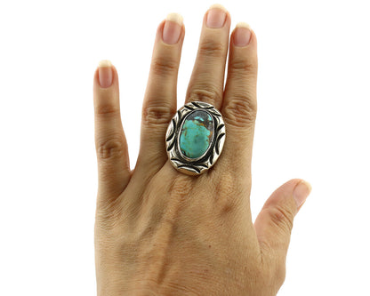 Navajo Ring 925 Silver Turquoise Mountain Artist Signed C Montoya C.80's