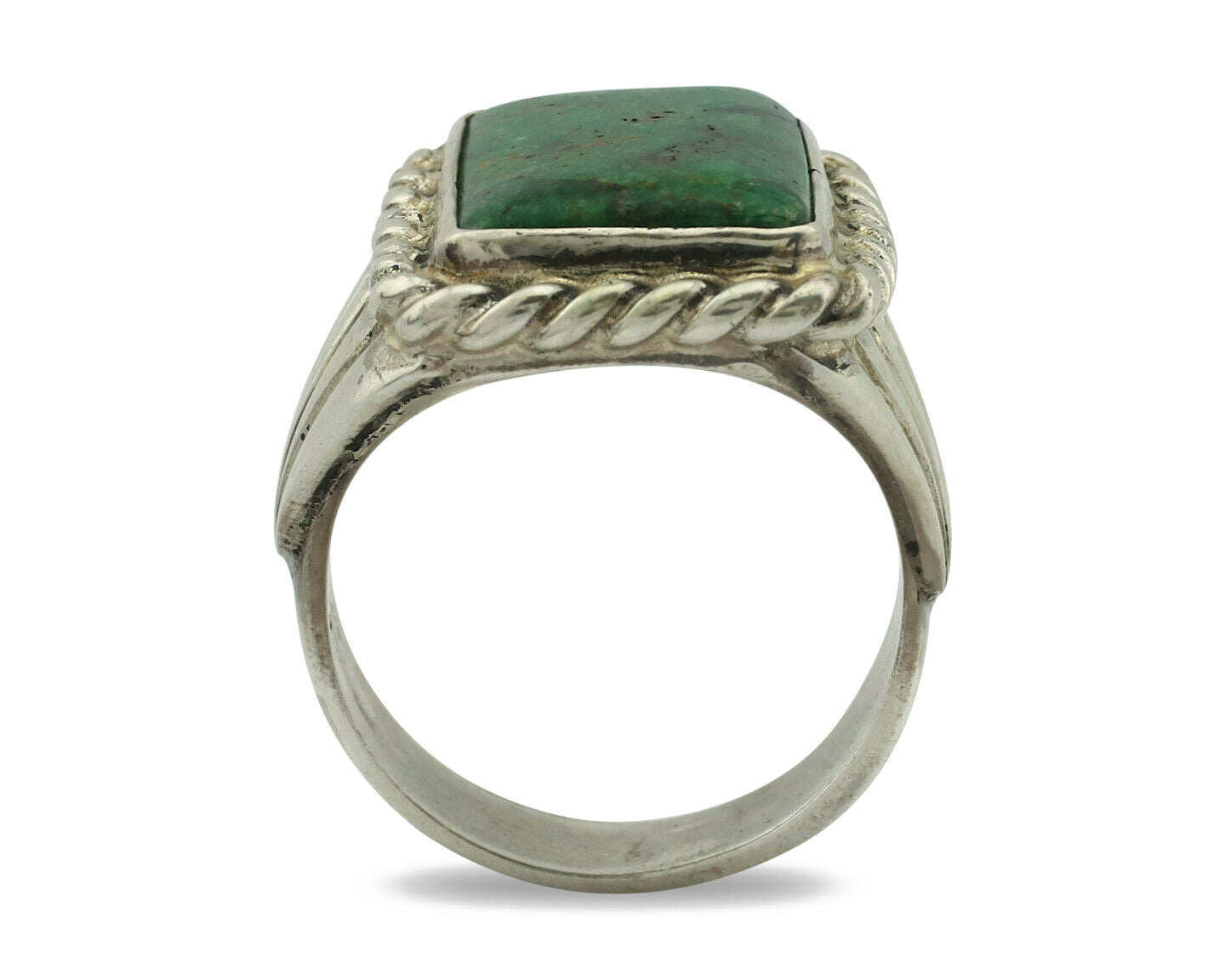 Navajo Ring .925 Silver Cripple Creek Turquoise Artist Signed Montoya C.80's