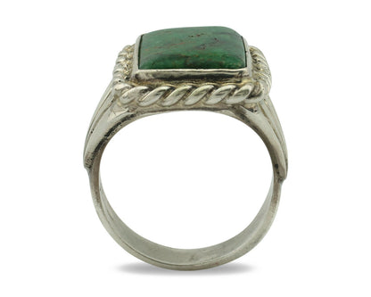 Navajo Ring .925 Silver Cripple Creek Turquoise Artist Signed Montoya C.80's