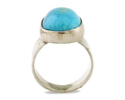 Navajo Ring .925 Silver Blue Turquoise Artist Signed C Montoya C.80's