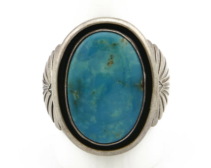 Navajo Kingman Turquoise Ring .925 Silver Artist Signed Doug Zachary C.80's