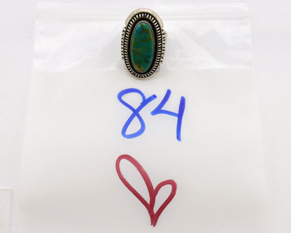 Navajo Ring .925 Silver Nevada Turquoise Native American Artist C.1980's