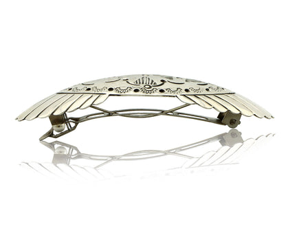 Navajo Hair Clip Barrette .925 Silver Hand Stamped Artist C Montoya C80s