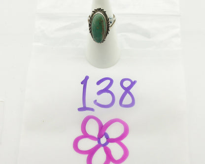 Navajo Ring .925 Silver Natural Turquoise Artist Signed Native American C.80's
