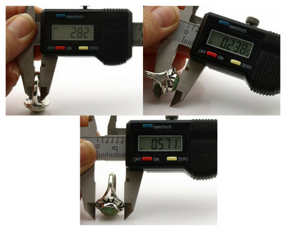 Navajo Ring .925 Silver Kingman Turquoise Artist Signed Gecko C.90's